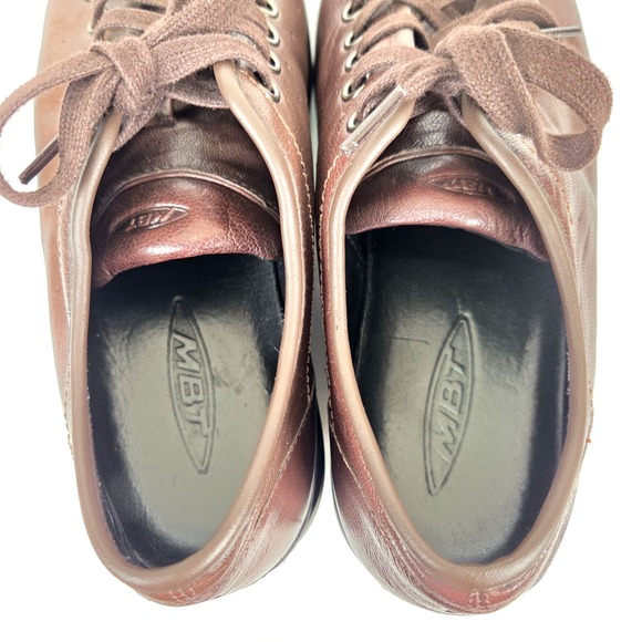 MBT Batini‎ Lace Up Women's Shoes Size EU40 US9-9.5 Brown Leather Rocker Comfort - Picture 6 of 8